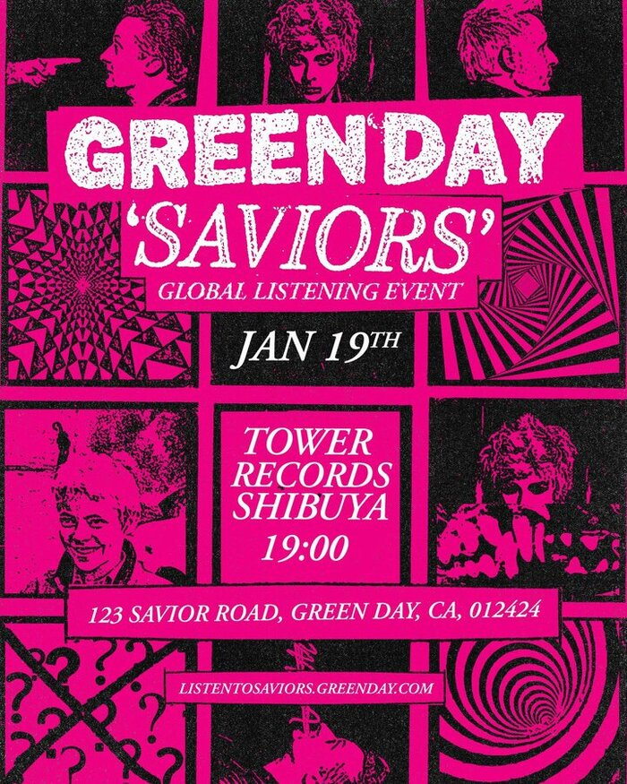 GREEN DAY、ニュー・アルバム『Saviors』リリース記念リスニング・パーティをTOWER RECORDS渋谷店にて1/19開催決定! 激ロック ニュース GREEN DAY、ニュー・アルバム『Saviors』リリース記念リスニング・パーティをTOWER RECORDS渋谷店にて1/19開催決定! 激ロック ニュース